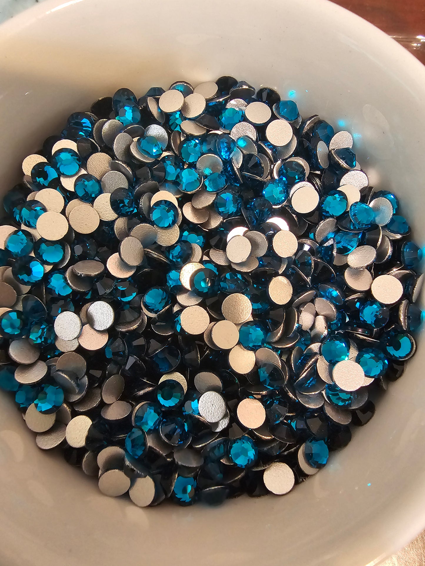 Peacock Blue Glass Rhinestones