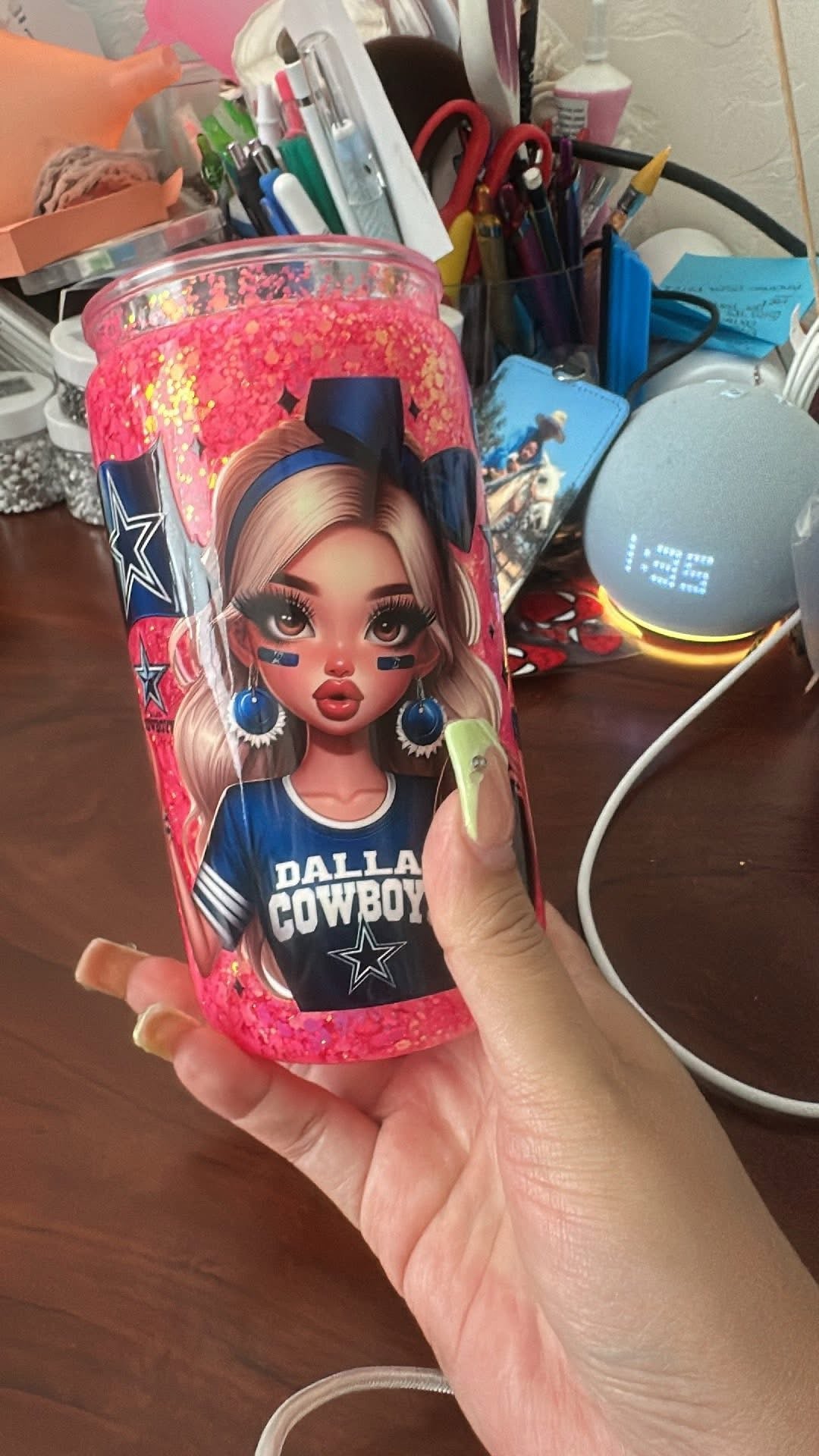 16oz acrylic Snowglobe cup