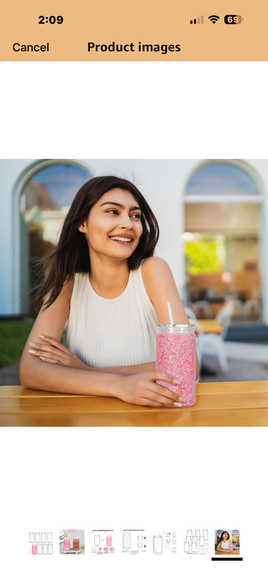 16oz acrylic Snowglobe cup