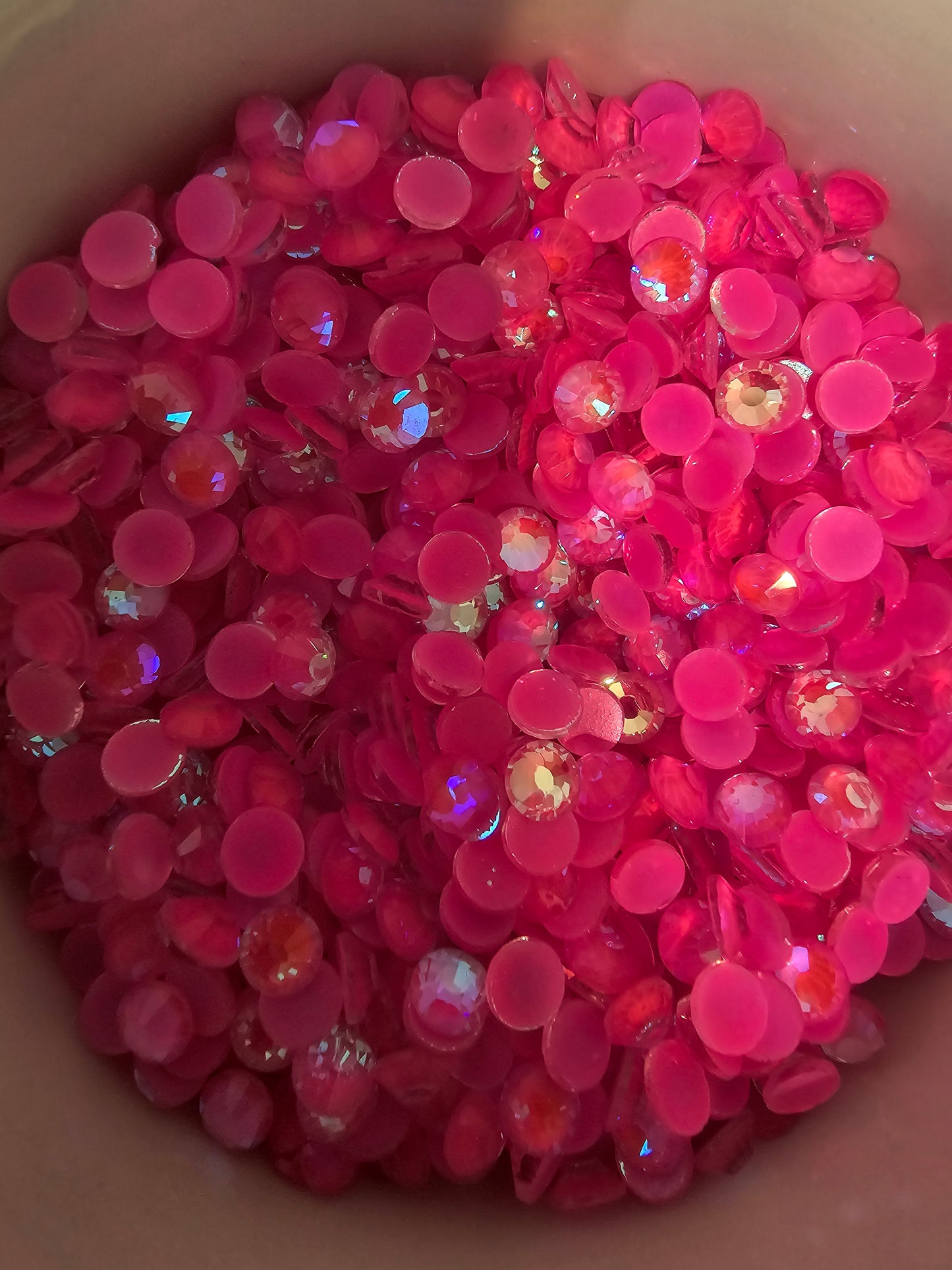 Rose Luminous Glass Rhinestones