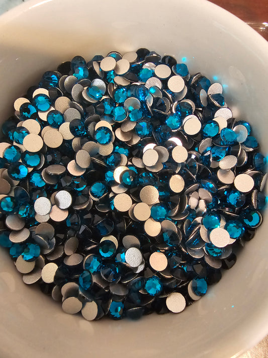 Peacock Blue Glass Rhinestones