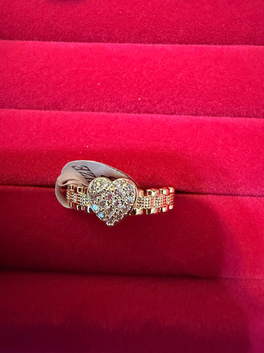 Heart Nugget Ring w/ shimmering crystals