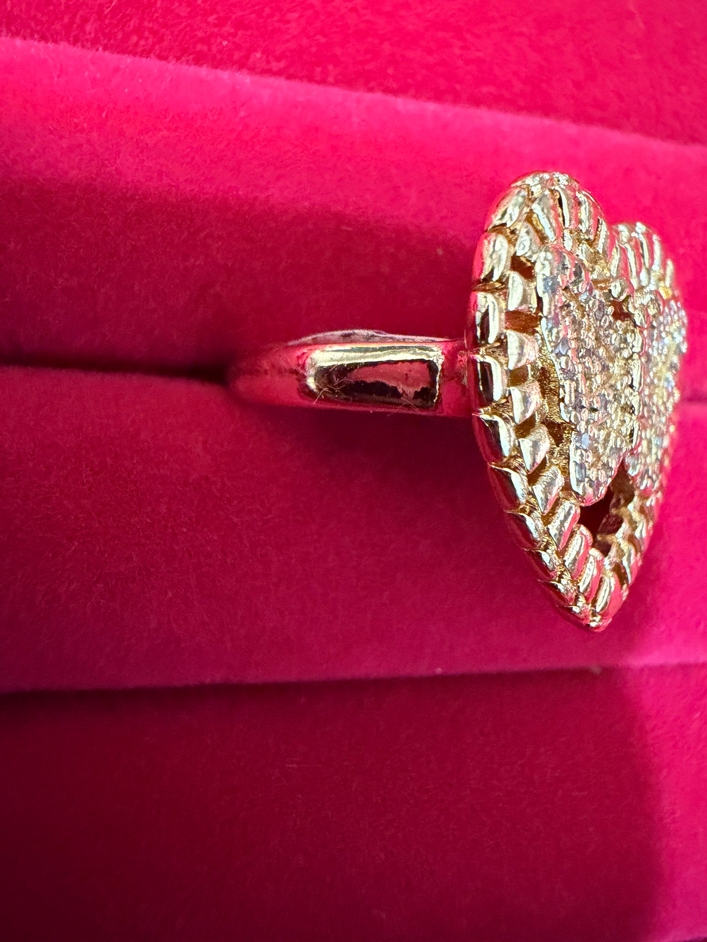 Crystal Butterfly Heart Ring