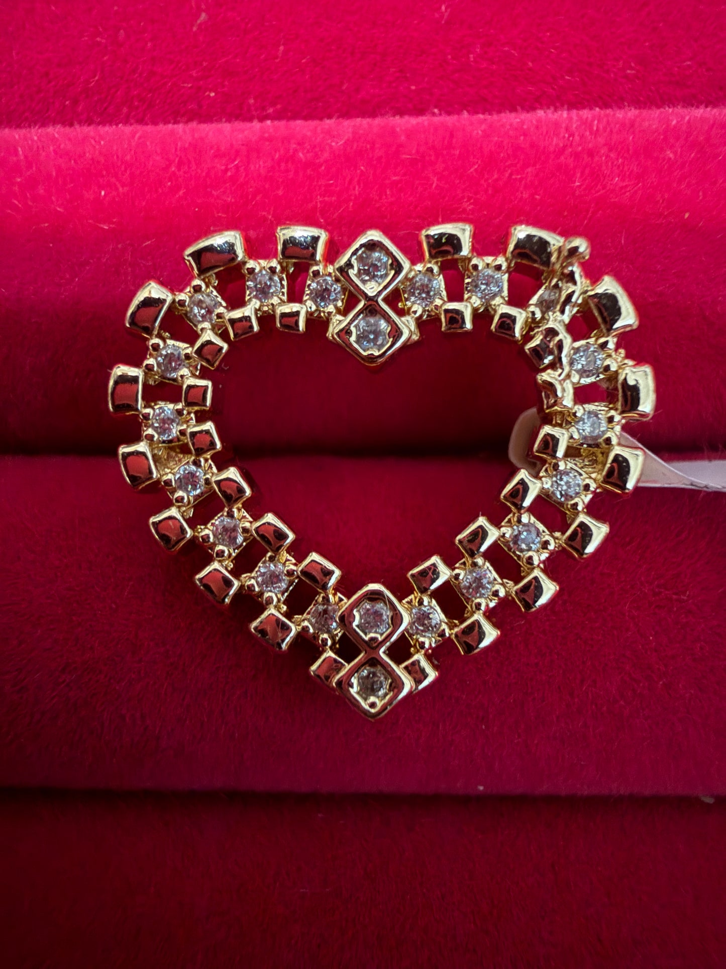 Open Heart Crystal Ring